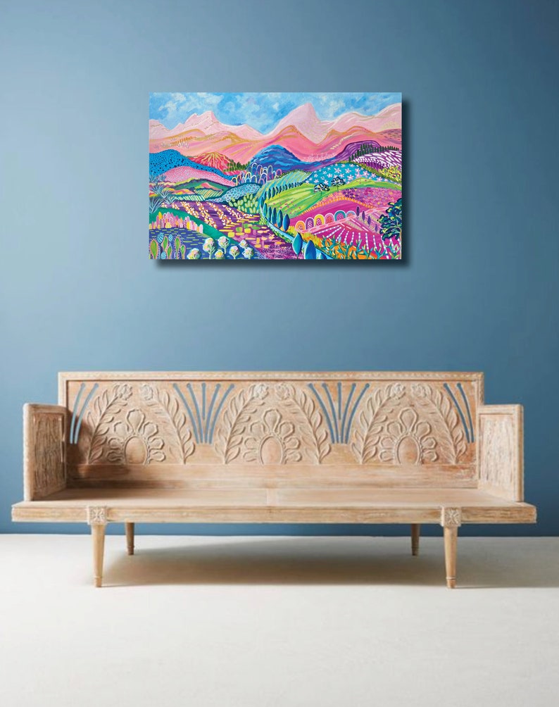 Abstract Landscape Fine Art Printcotton rag 300gsm Pink Ranges II