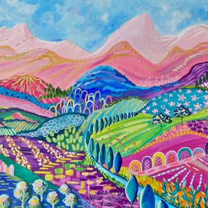 Abstract Landscape Fine Art Printcotton rag 300gsm Pink Ranges II