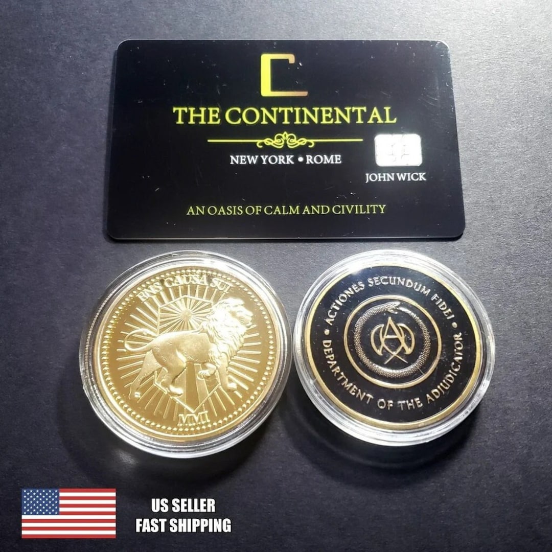 Coin Set the Continental & Adjudicator Coins Hotel Card Cosplay