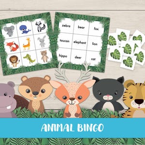 Animals Bingo Game: Educational Board Game (Digital Download)