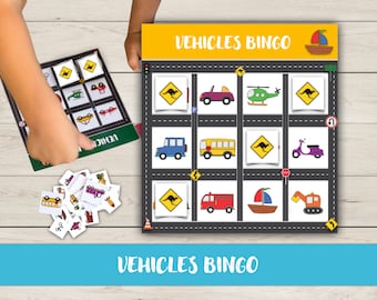 Gra Bingo Pojazdy: Aktywność edukacyjna w transporcie (Pobierz cyfrowo)
