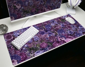 Gothic Floral Desk Mat: Gamer Mouse Pad, Office Decor