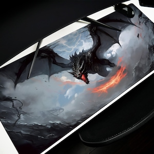 Dragon Desk Pad: Epic Fantasy Brushwork Design