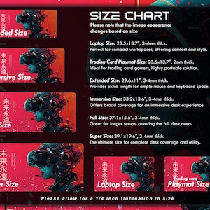 Cyberpunk Desk Pad: Red Interface, Tech Noir, Asian Fusion, Cybernetic Vision image 2