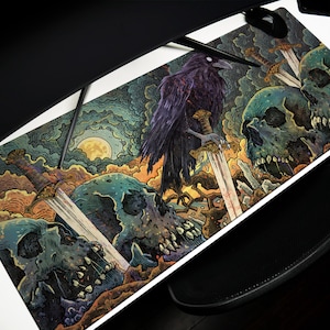 Raven Dominion Desk Pad: Dark Fantasy Art Mouse Pad