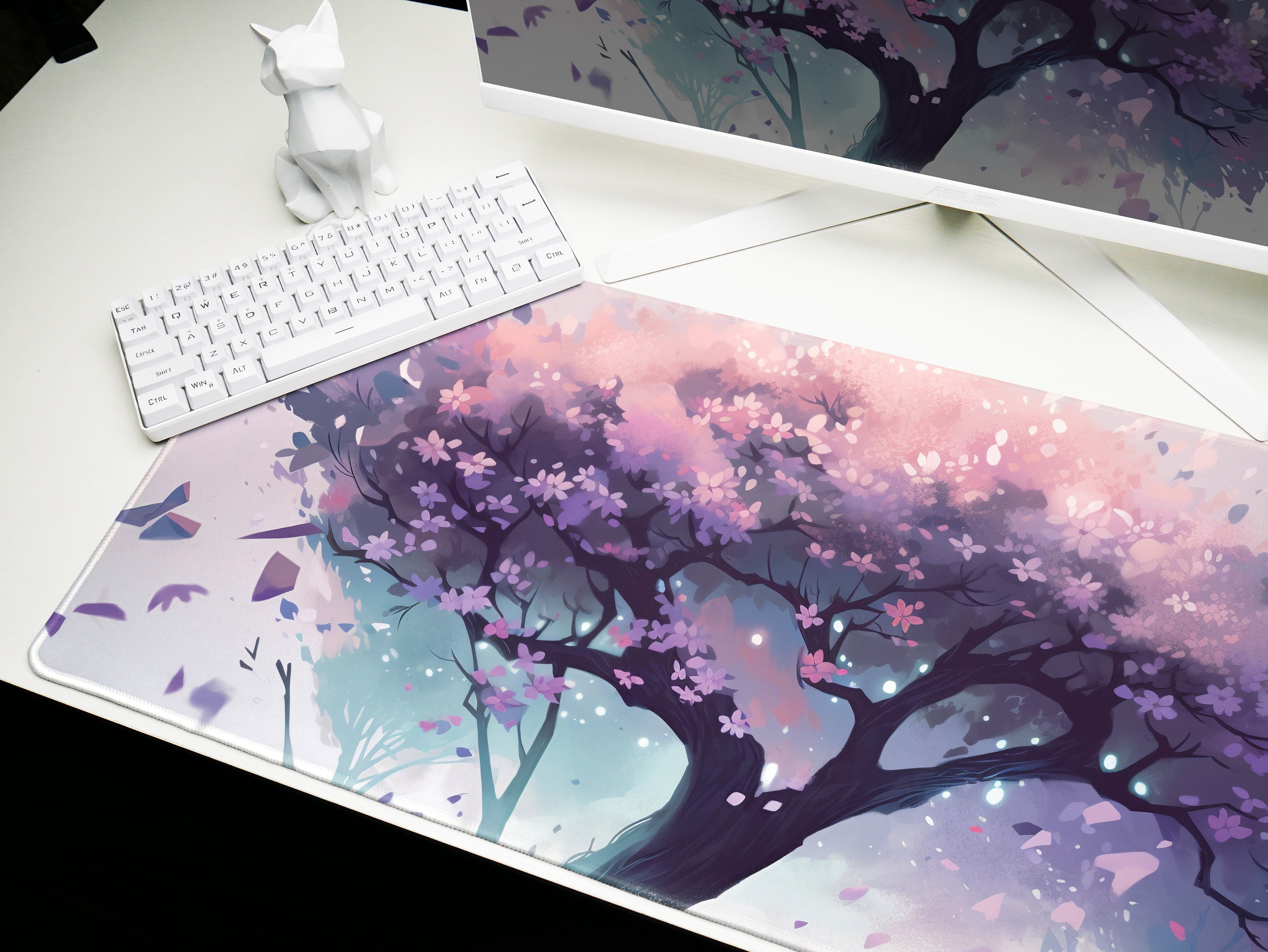 Kawaii Cherry Blossom Tree Mouse Pad & Desk Mat Pastel - Etsy