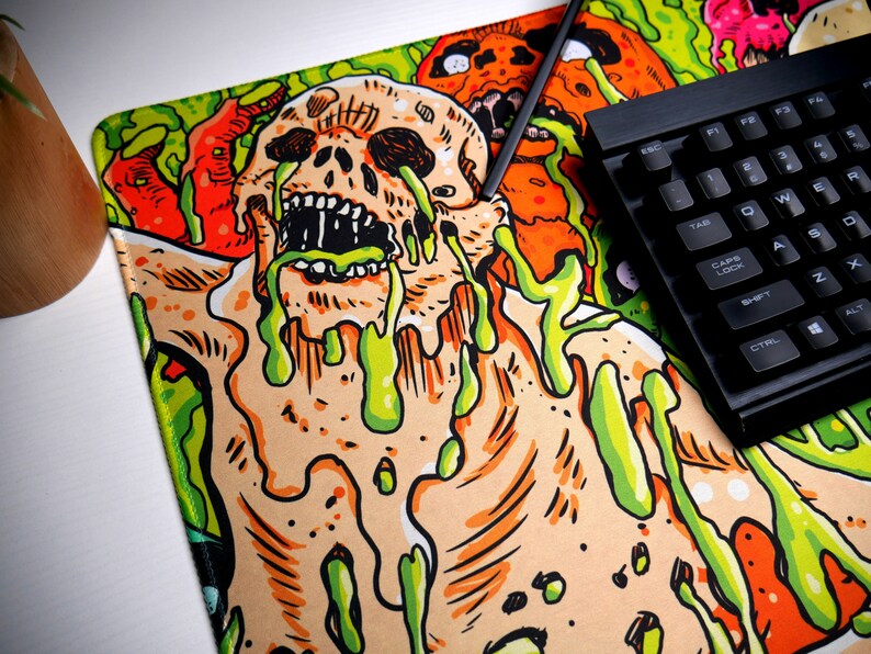 Acid Pool Zombie Desk Mat: Extended Gaming Mouse Pad image 6