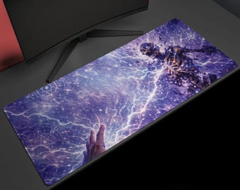 Arcane Lightning Surge, Desk Mat, Mystic Fantasy