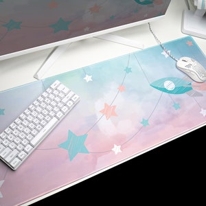 Paper Starship Cute Mouse Pad for girls, Childrens crafting play mat, Large Computer Desk Pad, Extended Gaming Mouse Pad, Cute Mouse pad imagem 5