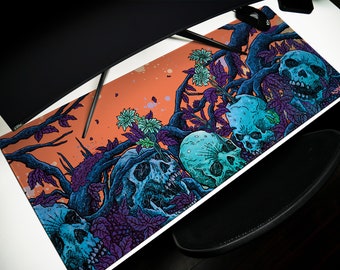 The Damned Mouse Pad: Skull & Roots Gaming Desk Mat