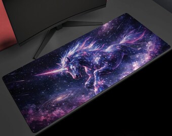 Starlight Unicorn, Desk Mat, Cosmic Fantasy