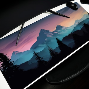 Pacific Northwest Mountain Desk Mat: Serene Landscape Mouse Pad