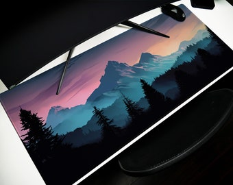 Pacific Northwest Mountain Desk Mat: Serene Landscape Mouse Pad