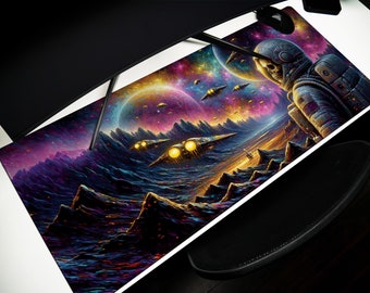 Astronaut Skull Desk Pad: Interstellar Space Fleet Mouse Pad