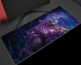 Titan of the Neon Rift, Desk Mat, Cosmic Colossus
