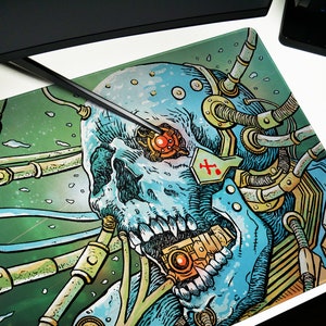 Cyber Skull Desk Mat: Extended Gaming Mouse Pad