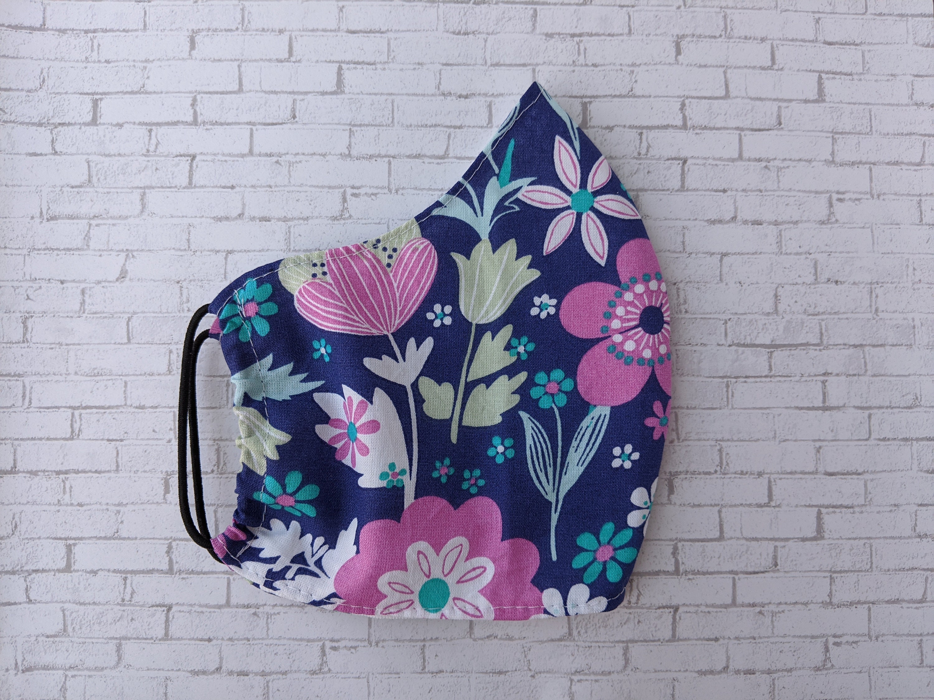 Purple Floral Fabric Face Mask washable & reusable Etsy