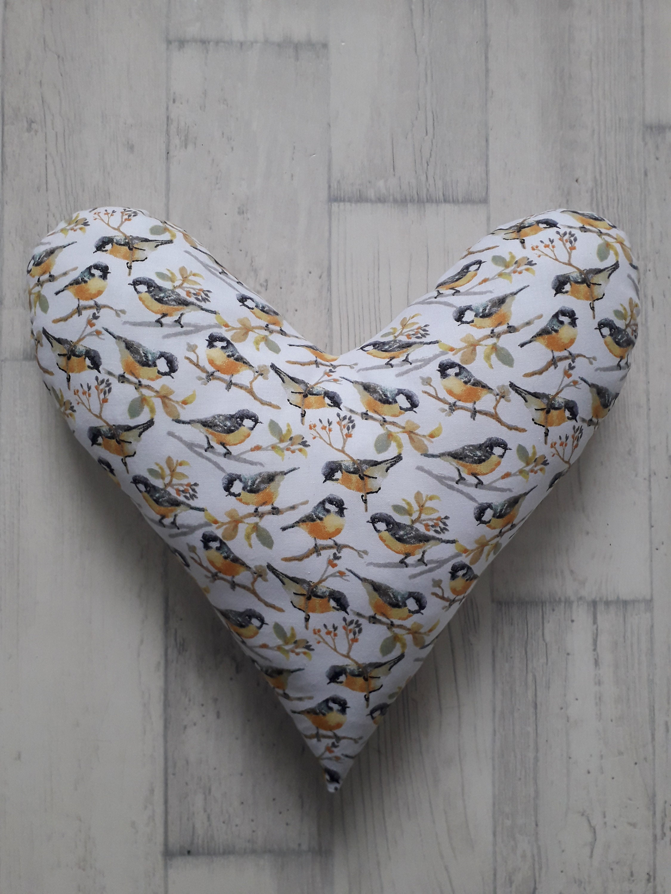 Coussin Coeur Oiseaux Post Mastectomie ou Décoration - Cancer Du Sein Fait Main