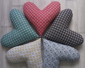 Coussins coeurs éventails décoration ou post mastectomie - cancer du sein - fait main