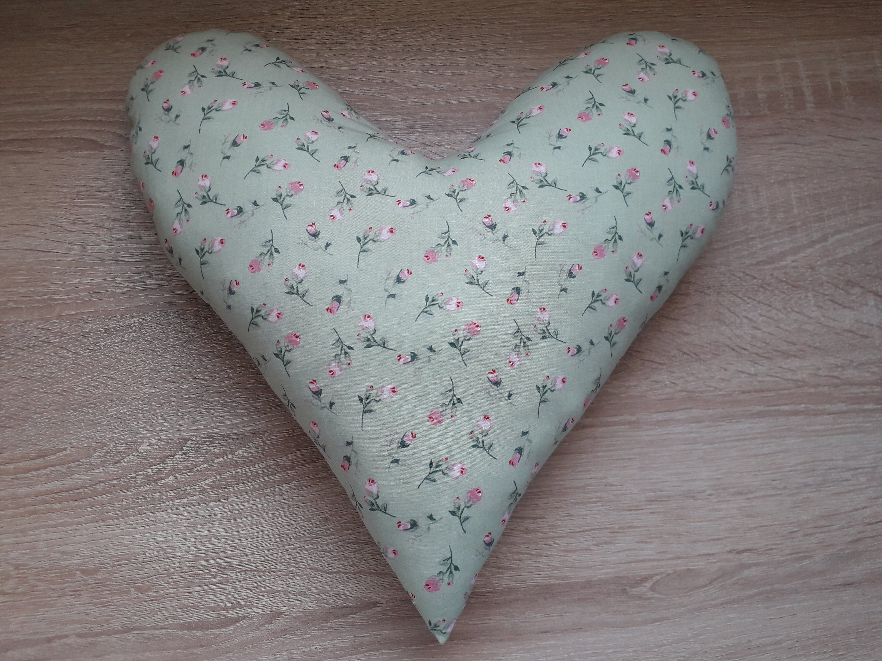 Coussin Coeur Boutons de Roses Shabby Post Mastectomie ou Décoration - Cancer Du Sein Fait Main