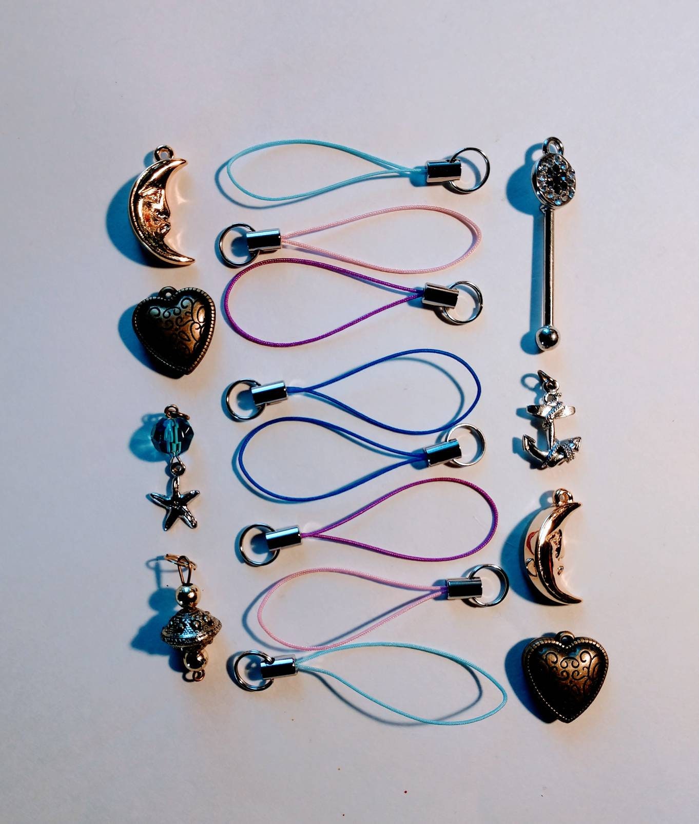 Cell Phone Charms & Lanyard Set of 16pc Etsy