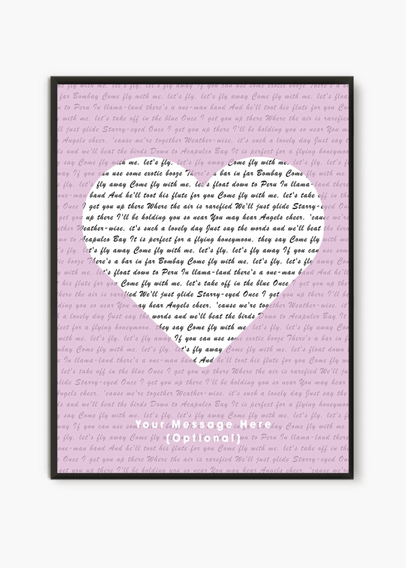 Heart Lyrics Poster Personalised Custom Music Print Album | Etsy