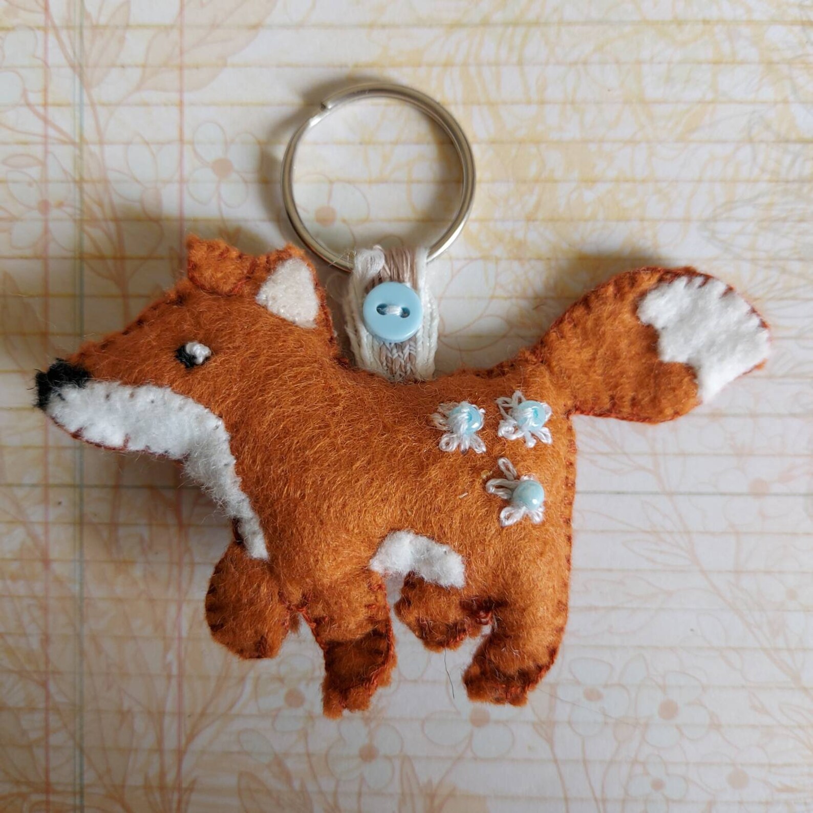 Handmade Felt Fox Keyring Etsy