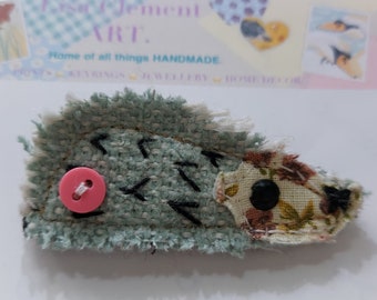 Fabric hedgehog brooch