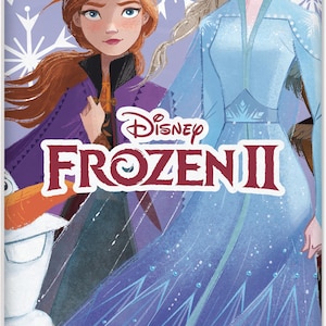 May include: A Disney Frozen II themed table cover. The cover features illustrations of Anna and Elsa, with snowflakes and the film's logo. The table cover measures 54 inches by 84 inches.