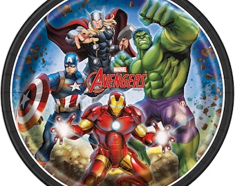 Marvel Avengers Party Plates 9 Inch, Kids Superhero Birthday Party Supplies, Disposable Dinner Plates, Avengers Theme Party Decor, Set of 8