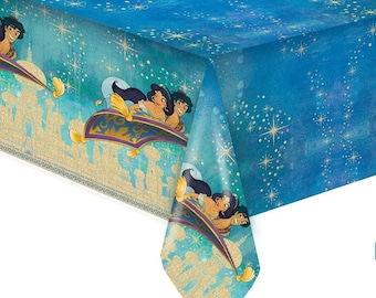 Aladdin Tablecover, Disney Aladdin Birthday Party Supplies, Jasmine Party Tablecloth, Arabian Nights Party Decor
