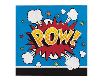 Superhero Slogans Party Napkins Set of 16, Superhero Theme, Superhero Party Supplies, Superhero Birthday Party Decorations, Superhero Party