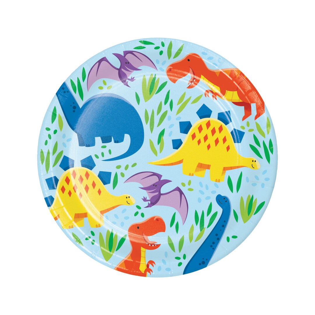 Dinosaur Party Plates Set of 8, Dinosaur Themed Party, Dinosaur Party