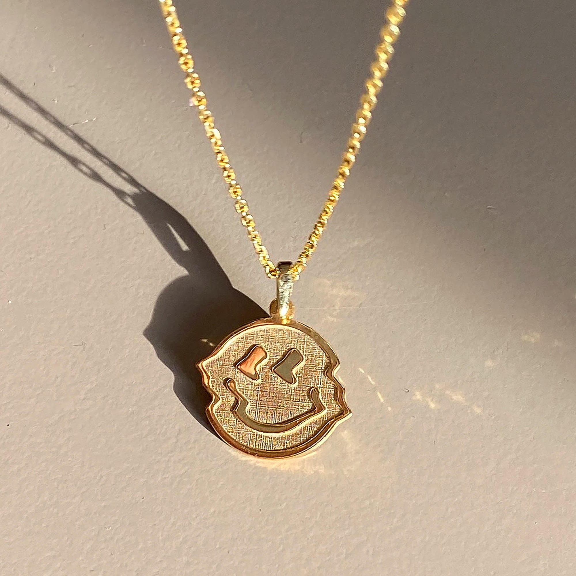 Silver Smiley Face Necklace Emoji Necklace Smiley Emoji Gold Etsy