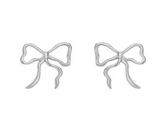 Pendientes de lazo de plata de ley: pendientes de lazo chapados en oro de 14 k