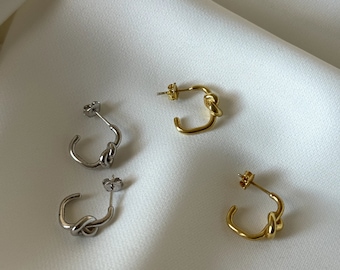 Knot Stud Earrings Silver Knot Stud Earrings Gold Knot Stud Earrings Minimalist Earrings Twisted Earrings