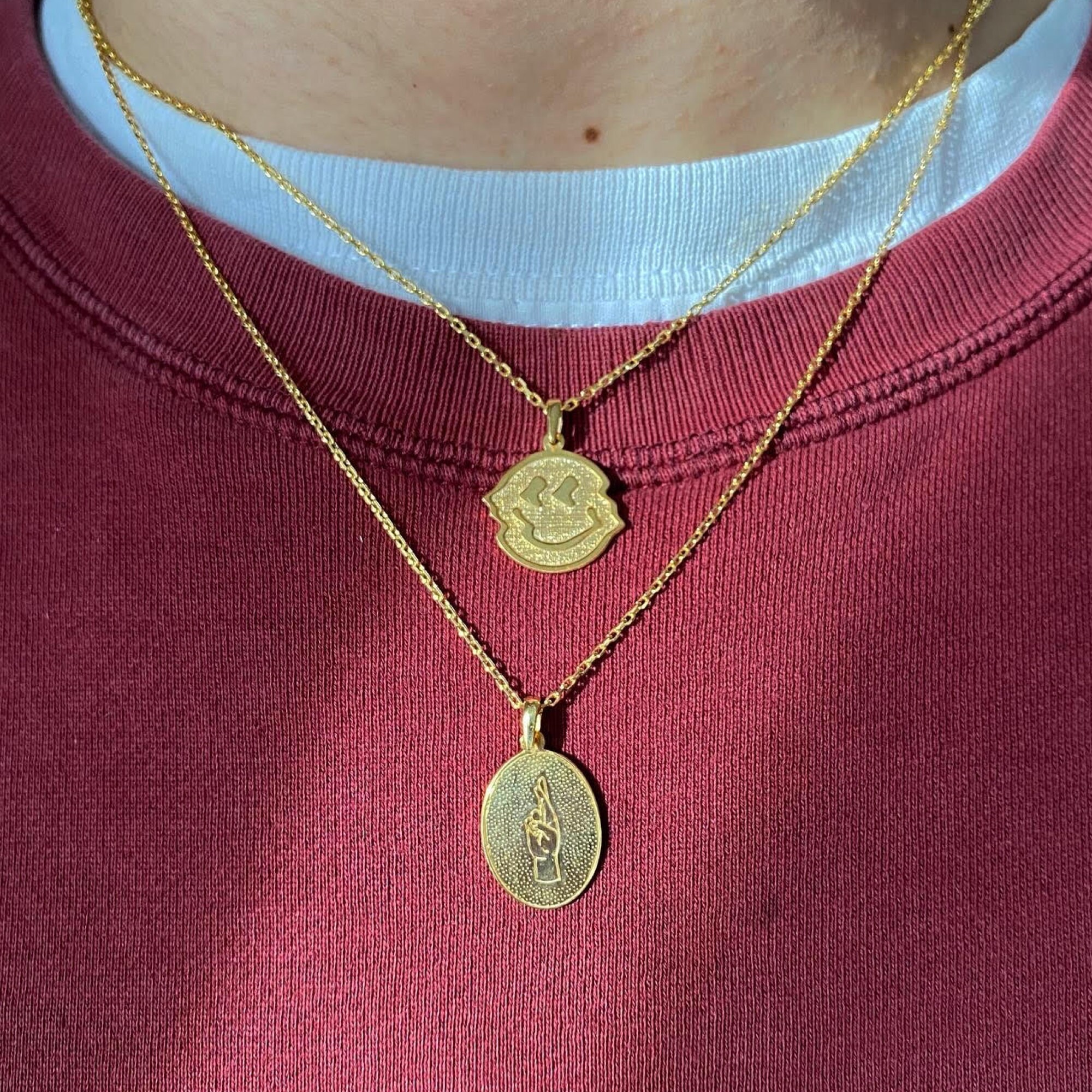 Silver Smiley Face Necklace Emoji Necklace Smiley Emoji Gold Etsy