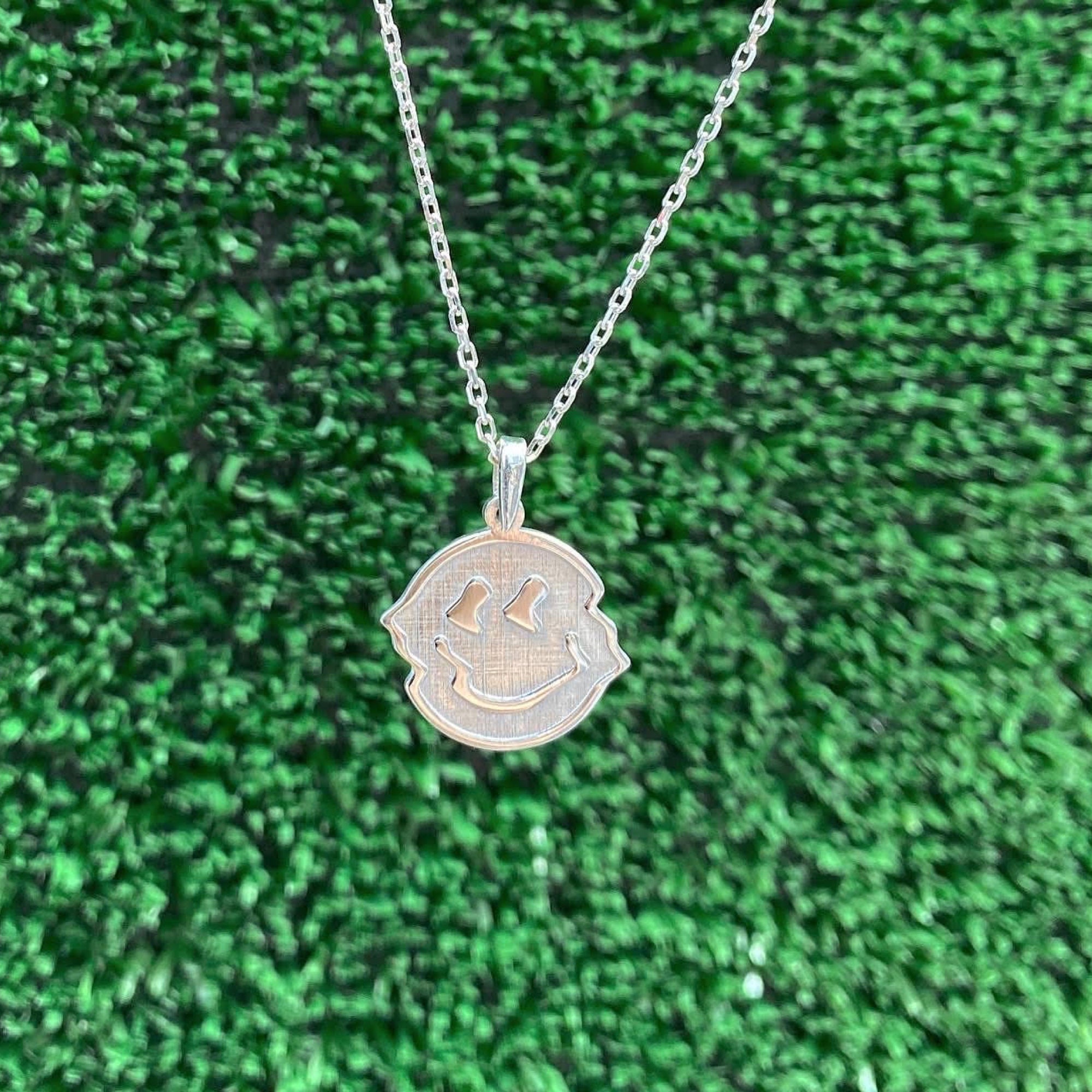 Silver Smiley Face Necklace Emoji Necklace Smiley Emoji Gold Etsy