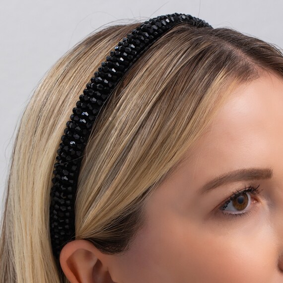 ヘアアクセサリー SSIL CLASSIC HEADBAND BLACK Black Elegant Simple Bead Headband I Hair Accessories I