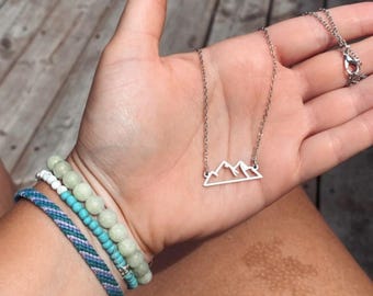 Silver Mountain Necklace | Minimalist Nature Jewelry | Dainty Mountain Pendant for Outdoor Lovers | Mountain Jewelry, Adventure Jewelry