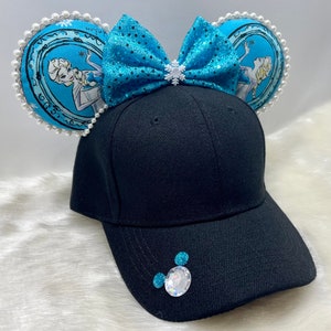 Inspired Frozen Elsa and Anna Mickey Minnie Mouse ears OR with combo matching mask set..  Mickey Minnie ears hat mask