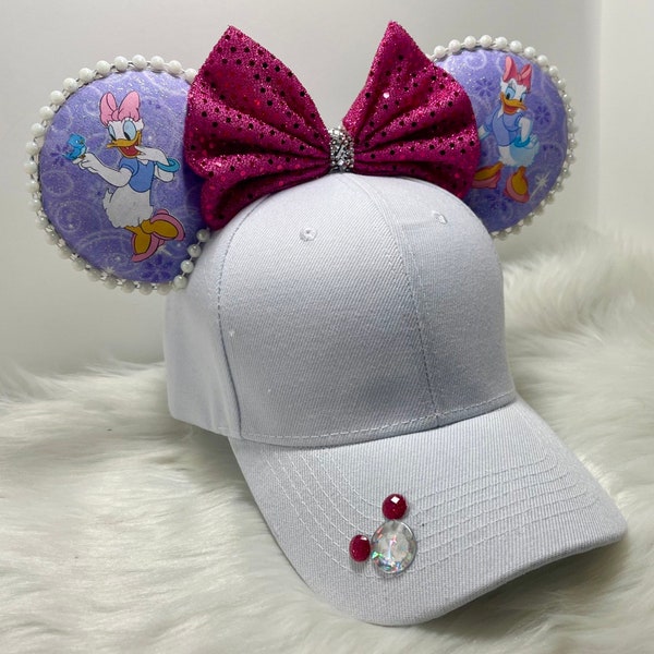 Chapeau Mickey inspiré avec oreilles OU avec combo assorti masque ensemble de Daisy Duck.  Masque chapeau d’oreilles de Mickey