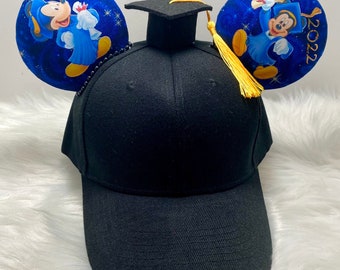 Inspired Mickey Mouse Graduation Grad Nite 2022 ears  OR with combo matching mask set..  Mickey Minnie ears hat mask