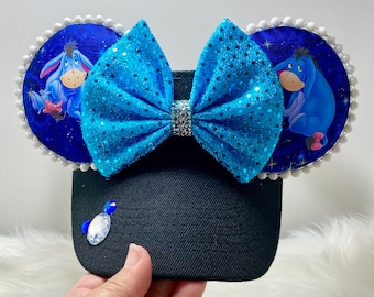 Inspired Minnie Mouse ears  OR with combo matching mask set. Lonely Eeyore from Winnie the Pooh mickey minnie ears visor mask