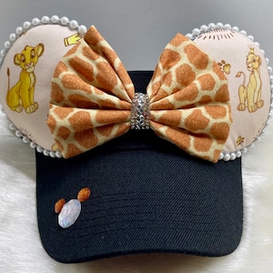 Inspired Minnie Mouse ears OR with combo matching mask set. The Lion King Simba mickey minnie ears visor mask