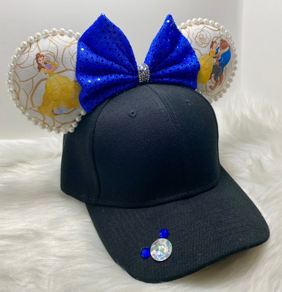 Inspired Mickey Hat With Ears and Matching Mask of Belle Beauty