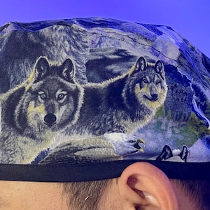 Surgeon Cap hat, surgical scrub cap of The Wolf and Eagle Wilderness.  Combo with matching mask is available