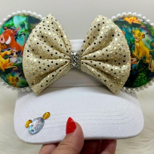 Inspired Minnie Mouse ears OR with combo matching mask set. Simba Lion King mickey minnie ears visor mask