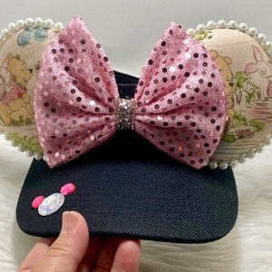 Inspired Pooh and Piglet Mickey Minnie Visor ears OR with combo matching mask set..  Minnie mouse ears and face mask. Minnie visor ears