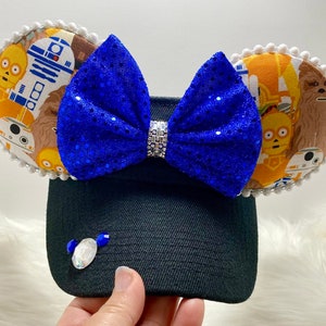 Inspired Minnie Mouse ears OR with combo matching mask set. Star Wars mickey minnie ears visor mask